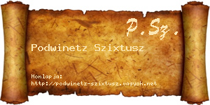 Podwinetz Szixtusz névjegykártya